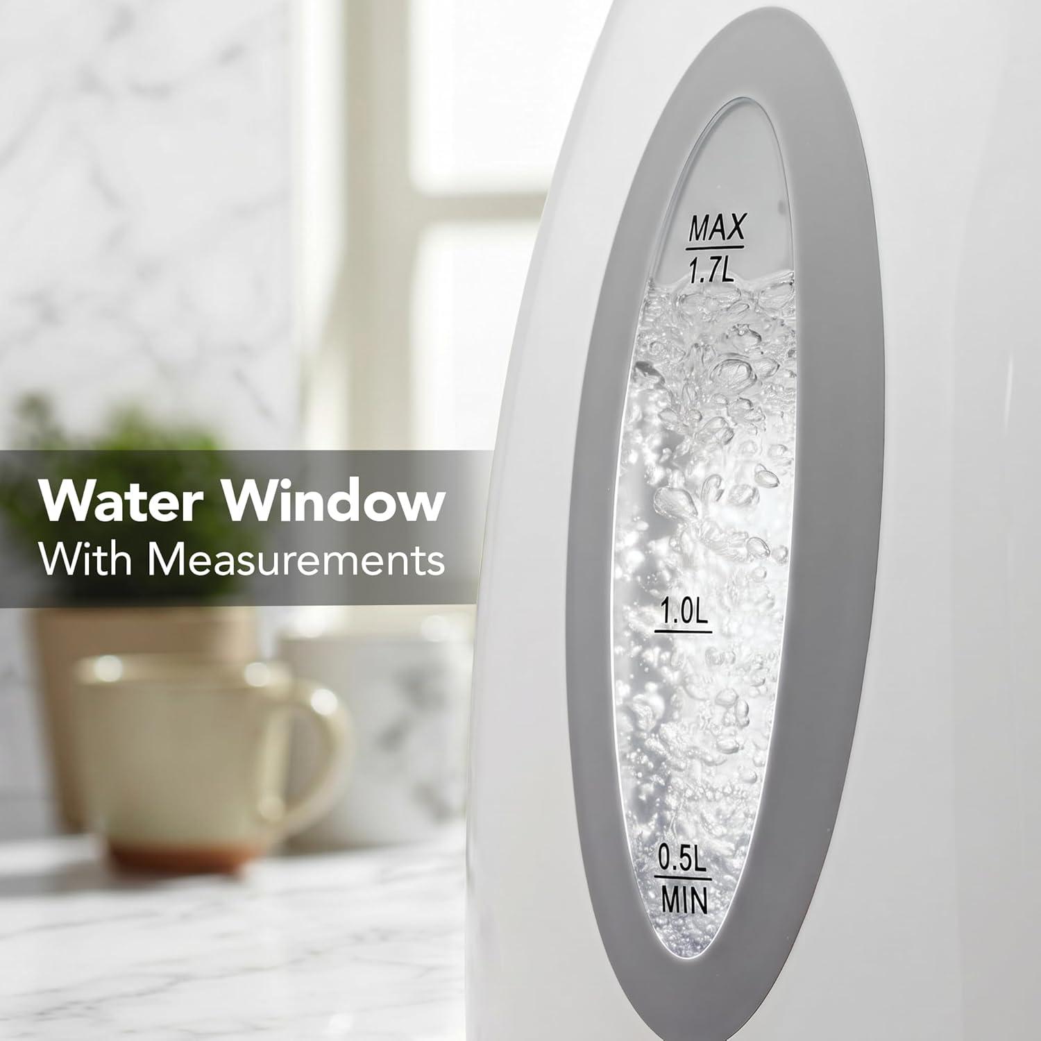 image:imageOVENTE Electric Kettle 17L Fast Boiling Water Heater for Coffee or Tea BPA Free with Water Level Gauge Auto ShutOff BoilDry Protection Indicator Light and Removable Filter Black KP72BWhite