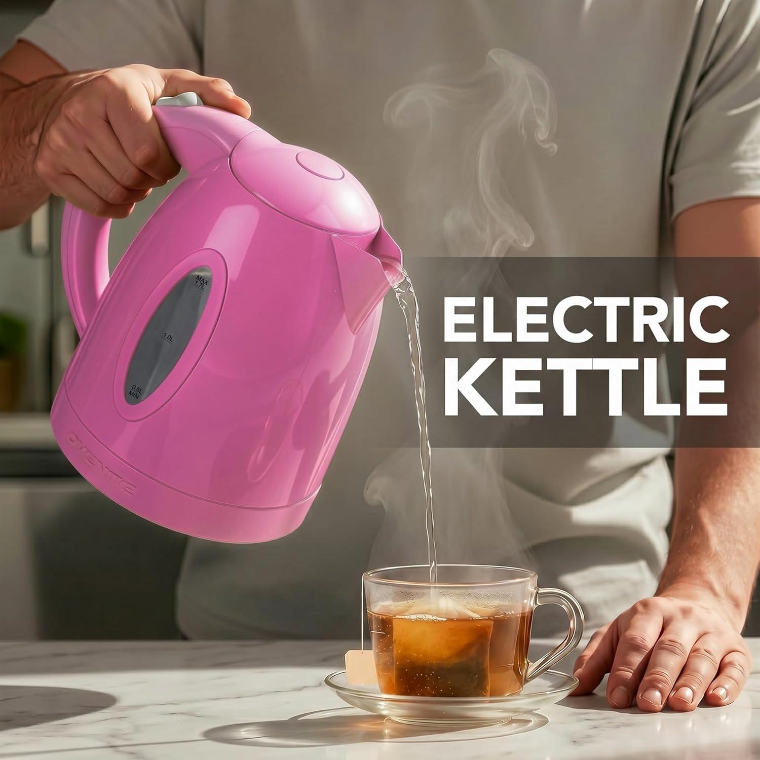 image:imageOVENTE Electric Kettle 17L Fast Boiling Water Heater for Coffee or Tea BPA Free with Water Level Gauge Auto ShutOff BoilDry Protection Indicator Light and Removable Filter Black KP72BPink