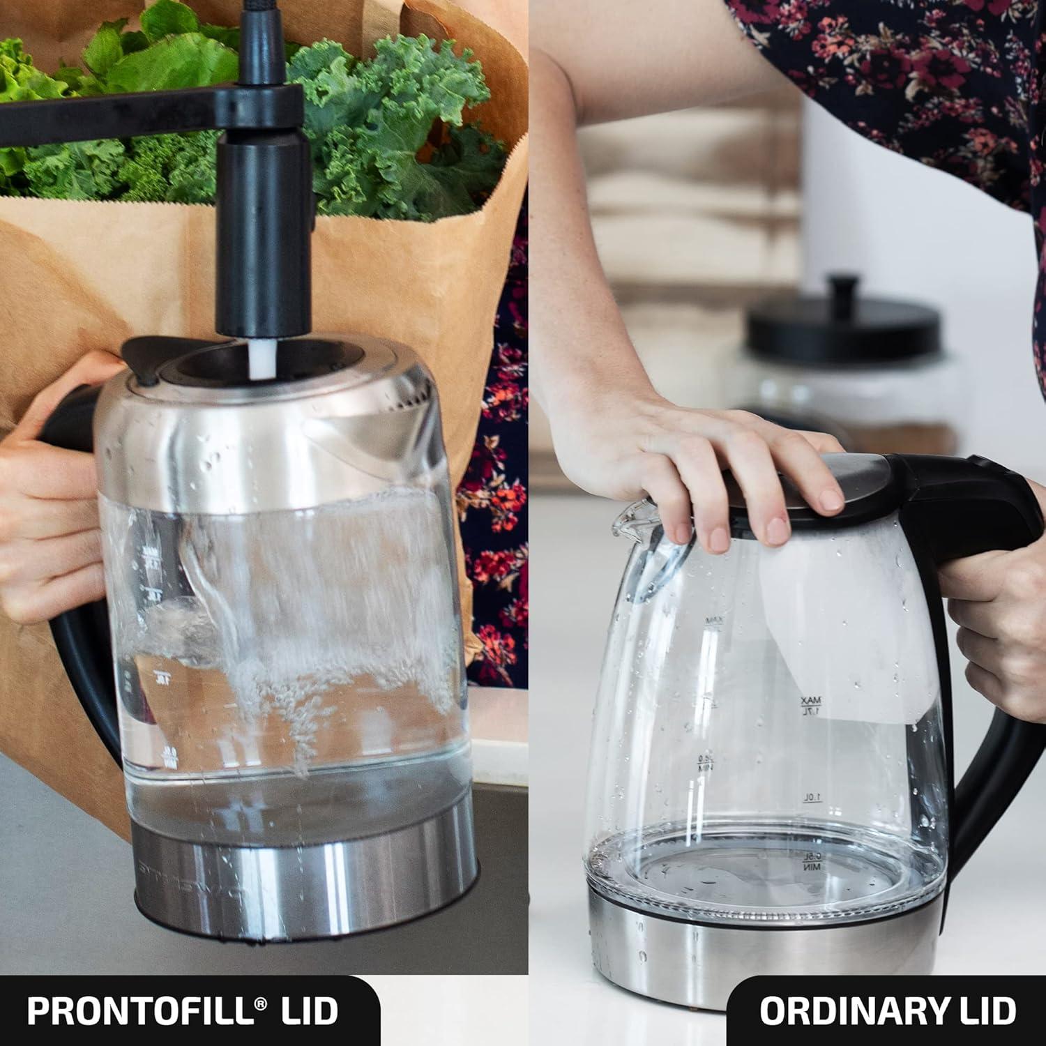 image:imageOVENTE Electric Kettle with 17L Borosilicate Glass 1500W Instant Water Boiler and Heater for Coffee or Tea BPA Free Easy to Fill Lid Auto ShutOff and Boil Dry Protection Silver KG612SSilver