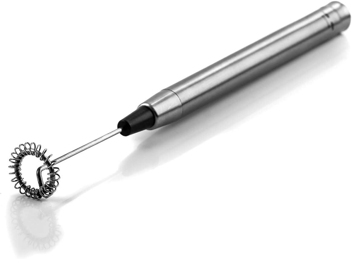 image:imageOvente 2 in 1 Silver Bundle Set with Stainless Steel Handheld Milk Frother and Vacuum Insulated 12 Ounce Travel Mug with Tea Infuser Compact and Portable Easy to Carry Perfect for the Coffee Lover