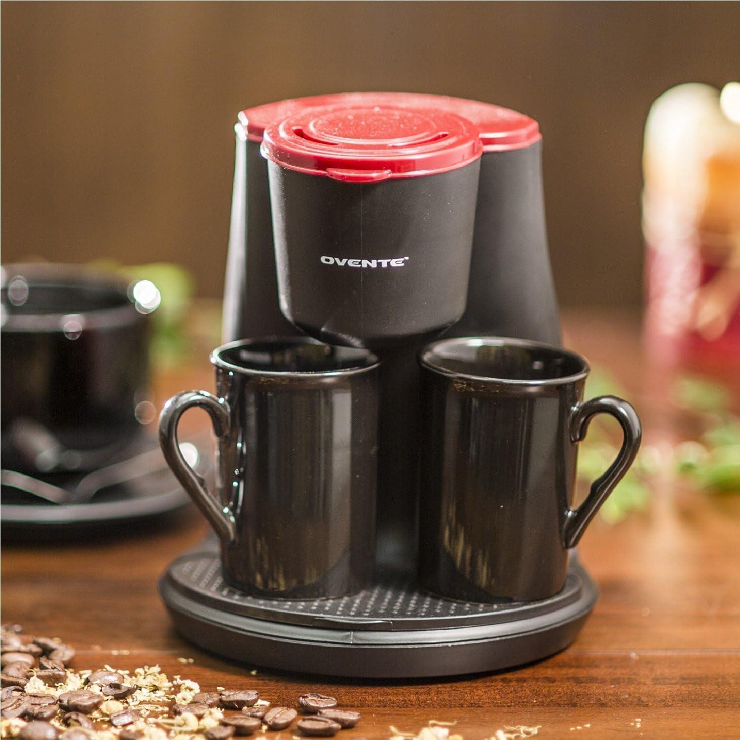 image:imageOvente Two Serving Coffeemaker with 2 Ceramic Personal Cups CM3BR