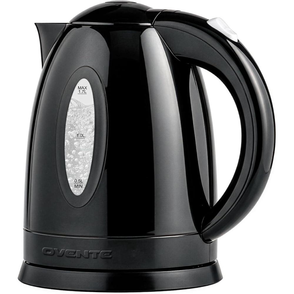 image:imageOVENTE Electric Kettle 17L Fast Boiling Water Heater for Coffee or Tea BPA Free with Water Level Gauge Auto ShutOff BoilDry Protection Indicator Light and Removable Filter Black KP72BBlack