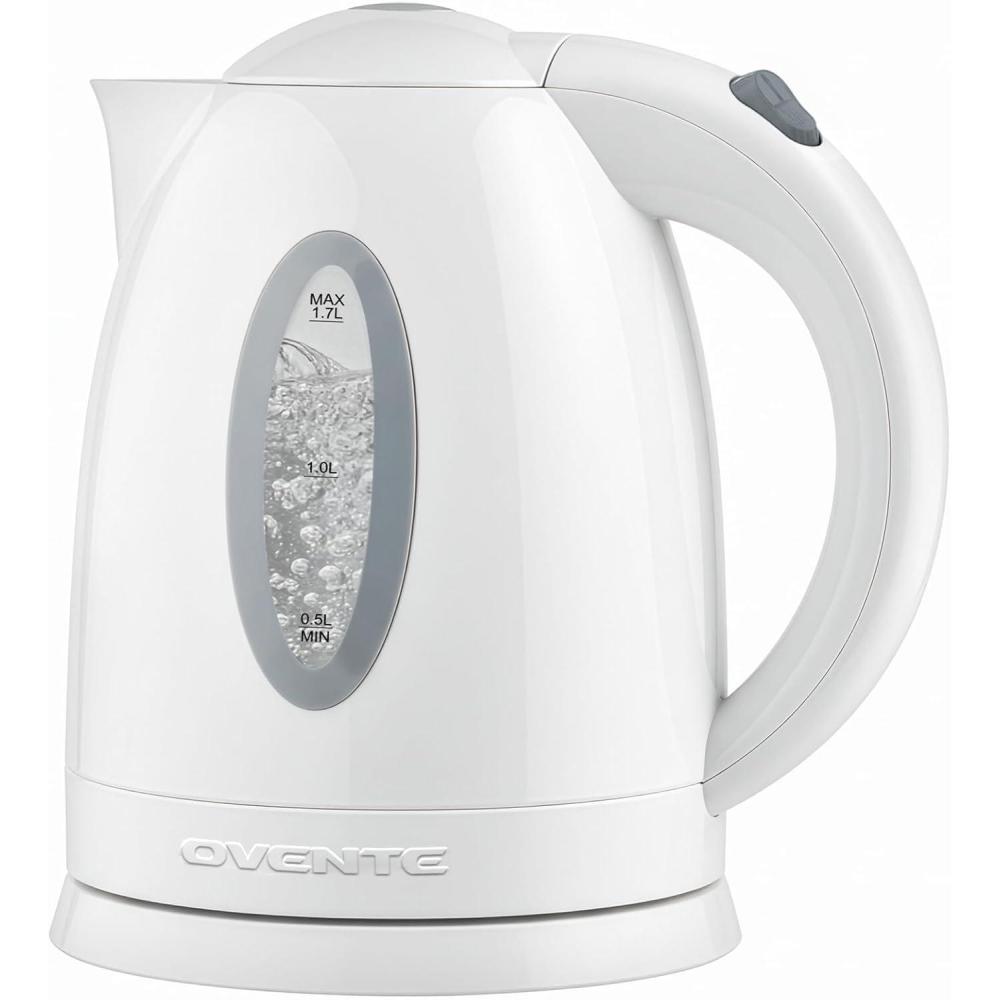 image:imageOVENTE Electric Kettle 17L Fast Boiling Water Heater for Coffee or Tea BPA Free with Water Level Gauge Auto ShutOff BoilDry Protection Indicator Light and Removable Filter Black KP72BWhite