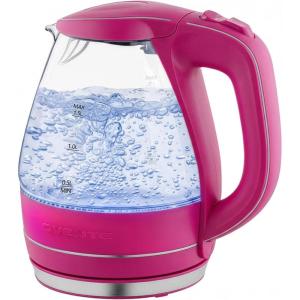 image:imageOVENTE Electric Kettle 15L Borosilicate Glass Countertop Water Heater and Boiler for Coffee or Tea BPAFree Auto ShutOff BoilDry Protection Removable and Washable Spout Filter Purple KG83PPink