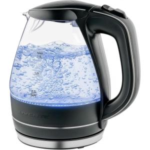 image:imageOVENTE Electric Kettle 15L Borosilicate Glass Countertop Water Heater and Boiler for Coffee or Tea BPAFree Auto ShutOff BoilDry Protection Removable and Washable Spout Filter Red KG83RBlack