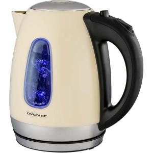 image:imageOVENTE Electric Kettle 17L Stainless Steel Water Heater and Boiler for Coffee or Tea with BPA Free amp Cordless Body Auto ShutOff BoilDry Protection LED Light and Removable Filter Beige KS96BG