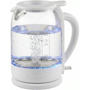 image:imageOVENTE Electric Kettle with 15L Borosilicate Glass 1500W Fast Boiling Water Heater for Coffee or Tea Easy to Fill Lid Auto ShutOff BoilDry Protection amp Stainless Steel Filter Red KG516RWhite