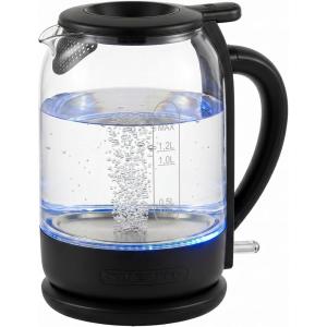 image:imageOVENTE Electric Kettle with 15L Borosilicate Glass 1500W Fast Boiling Water Heater for Coffee or Tea Easy to Fill Lid Auto ShutOff BoilDry Protection amp Stainless Steel Filter Red KG516RBlack