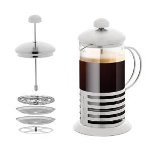 image:imageOVENTE French Press Coffee Maker 20 Ounce with Heat Resistant Borosilicate Glass Stainless Steel Design and 4Level Filter System Portable Cold Brewer Pot for Travel Camping or Gift Silver FSH20S20 Ounce