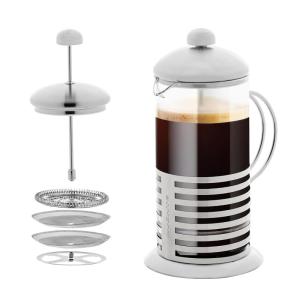 image:imageOVENTE French Press Coffee Maker 20 Ounce with Heat Resistant Borosilicate Glass Stainless Steel Design and 4Level Filter System Portable Cold Brewer Pot for Travel Camping or Gift Silver FSH20S34 Ounce