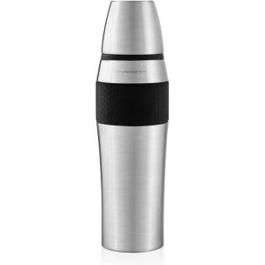 image:imageOvente Stainless Steel Double Walled Vacuum Insulated Mug 26 Ounce BPAFree Leak Free and Spill Proof with Removable Cup Portable Easy Travel and Clean Perfect for Hot or Cold Drinks Silver TSA26S
