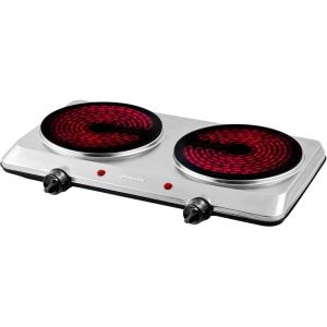 image:imageOVENTE Countertop Infrared Single Burner 1000W Electric Hot Plate with 7 Ceramic Glass Cooktop 5 Level Temperature Setting amp Easy to Clean Base Compact Stove for Home Dorm Office Black BGI101BBGI202S  Silver