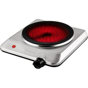 image:imageOVENTE Countertop Infrared Single Burner 1000W Electric Hot Plate with 7 Ceramic Glass Cooktop 5 Level Temperature Setting amp Easy to Clean Base Compact Stove for Home Dorm Office Black BGI101BBGI201S  Silver