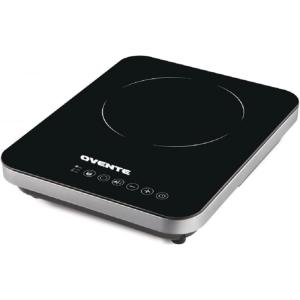image:imageOVENTE Electric Induction Single Burner 1800W Portable Cooktop with 74 Inch Ceramic Hot Plate 8 Temperature Settings 5 Timer Levels LED Digital Display Panel amp Auto ShutOff Function Black BG61B