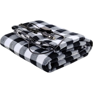 image:imageOVENTE 12Volt Heated Car Blanket Portable Electric Blanket with Temperature Control amp Overheat Protection 39x57 Winter Heating Blanket for Truck SUV RV Camping or Travel Black Plaid BL4602BW