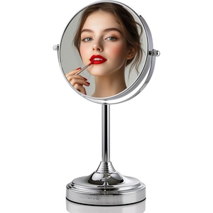 image:imageOVENTE 7 Tabletop Makeup Mirror with 1X7X Magnification 360 Swivel Design and DoubleSided FreeStanding Vanity Mirror Perfect for Dresser Bedroom and Office Desk Polished Chrome MNLCT70CH1X7XPolished Chrome