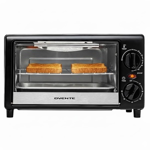 image:imageOVENTE 8L Countertop Toaster Oven with 60Minute Timer Adjustable Temperature Control EasytoClean Baking Pan 750W Compact Mini for Pizza Toast Bake and Broil Black TO2808BTO2808B