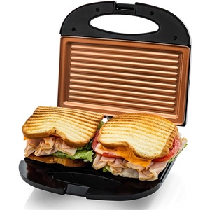 image:imageOVENTE Electric Sandwich Maker with NonStick Plates Indicator Lights Cool Touch Handle Easy to Clean and Store Perfect for Cooking Breakfast Grilled Cheese Tuna Melts and Snacks Black GPS401BGP0110CO