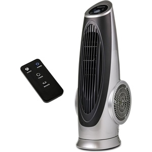 image:imageOVENTE Oscillating Tower Fan with Remote Control 3Speed LCD Panel amp 8H Timer 305 Quiet amp Bladeless Indoor Standing Floor Fan Blows Cold Air for Home Bedroom Living Room or Office Silver TF88S