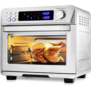 image:imageOVENTE Air Fryer Toaster Oven Combo 26 Qt Stainless Steel Countertop Convection Oven with 1700W Power Digital Display and Accessories Perfect for Pizza Roast Bake Toast amp Broil Silver OFD4025BR