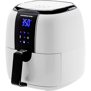 image:imageOVENTE Compact Air Fryer 32 Quart Electric Hot Cooker with 1400W Power Digital LED Touch Screen Auto Shutoff Dishwasher Safe NonStick Basket Perfect for Healthy amp Oilless Food White FAD61302W